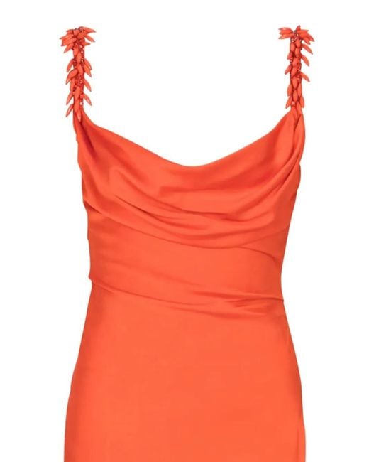 Balmain Red Cowl Neck Fluid Maxi Dress