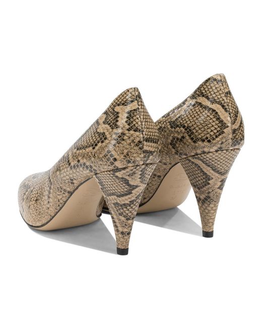 Casadei Metallic Round-Toe High Heels