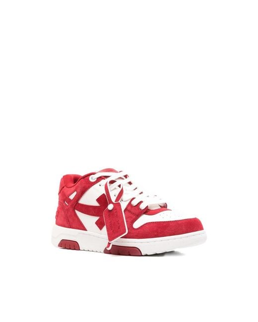 Off-White c/o Virgil Abloh Red Out Of Office Lace-Up Sneakers for men