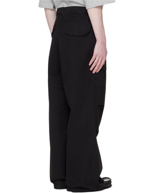Entire studios Black Barren Straight Leg Cargo Pants for men