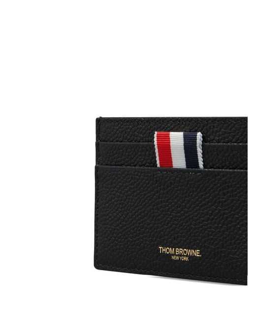 Thom Browne Black Hector Single Card Holder for men