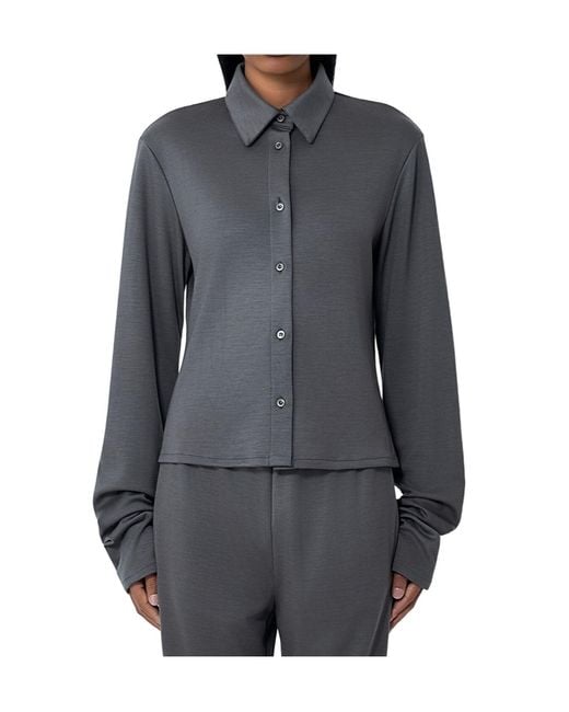 Rier Gray Mini Polar Buttoned Shirt