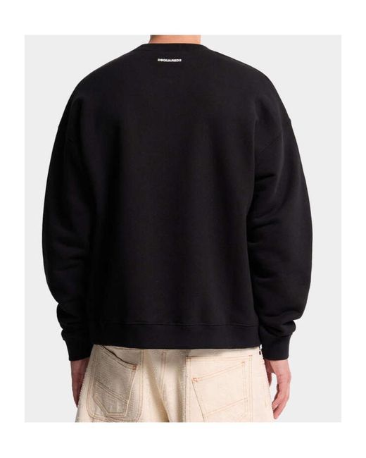 DSquared² Black Embroidered Logo Sweatshirt for men
