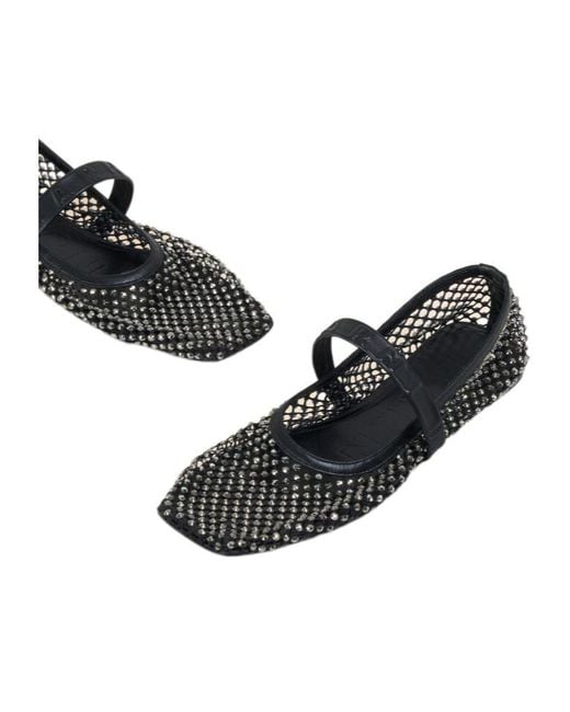 Marni Black Embellished Mesh Mary Jane Ballet Flats