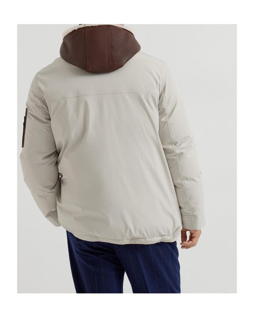 Brunello Cucinelli Blue Zip-Up Hooded Jacket for men