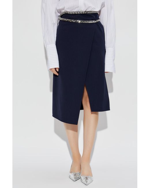 Stella McCartney Blue Chain-Detailed Midi Skirt