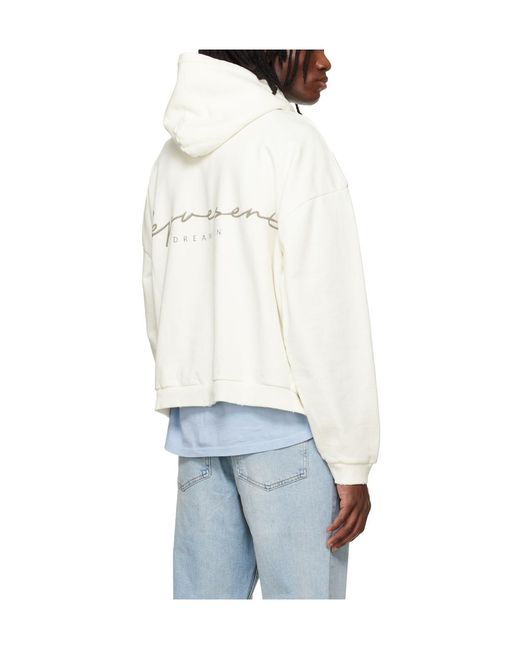 Represent White Long-Sleeved Hoodie for men