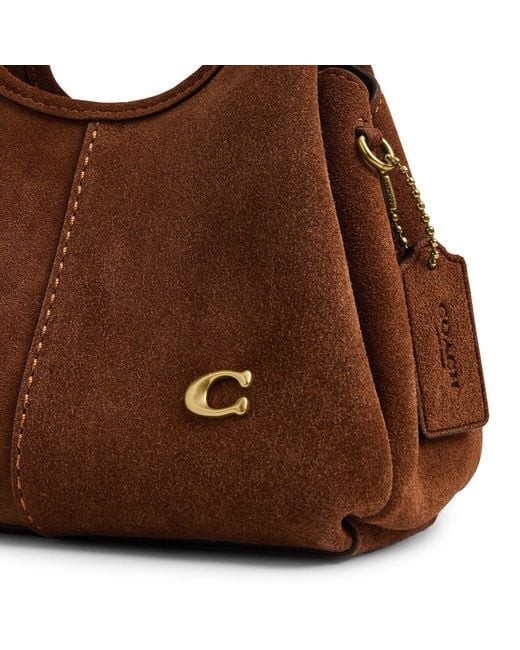 COACH Brown Lana 19 Suede Shoulder Bag