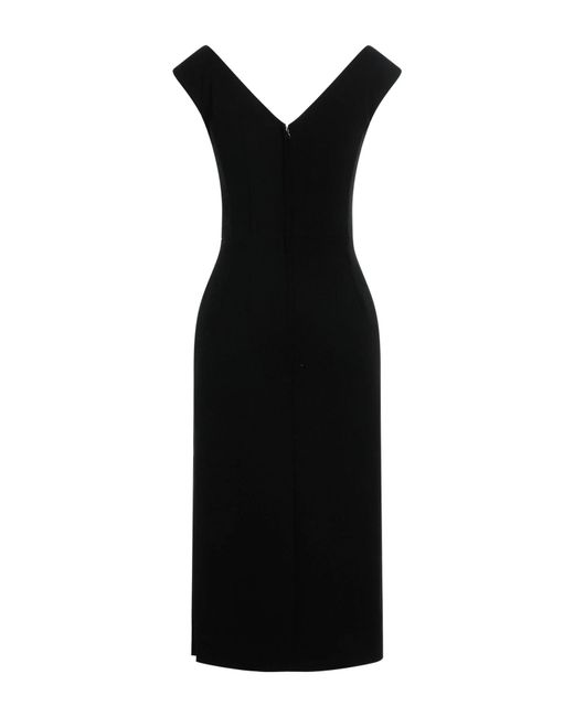 Dolce & Gabbana Black Sleeveless Solid-Colored V-Neck Dress