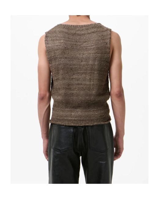 Our Legacy Brown Pleaser Sleeveless Knitted Top for men