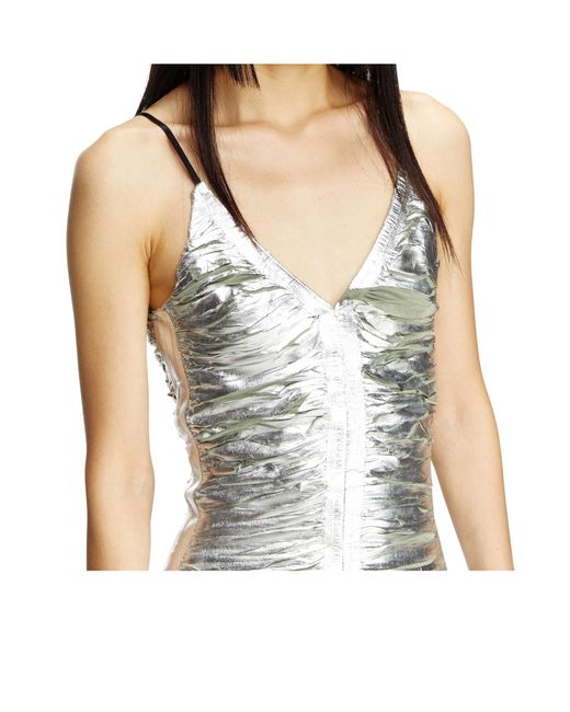 DIESEL White D-Lamante V-Neck Mini Dress
