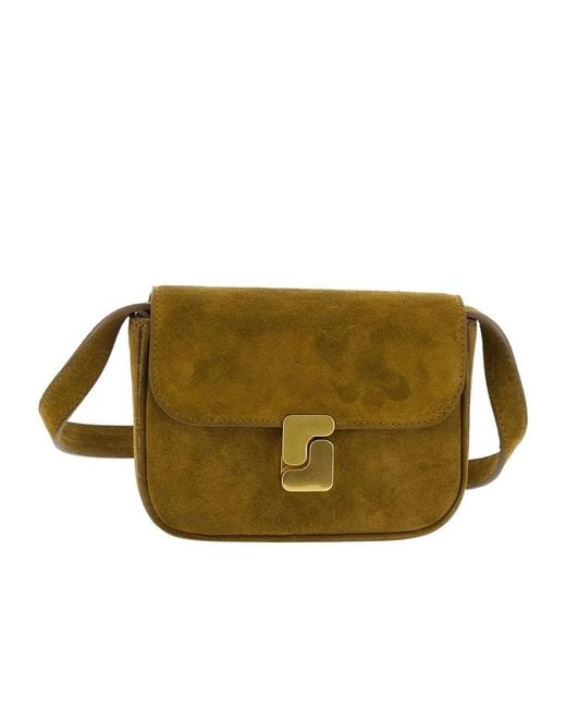 Soeur Green Bell Flap Shoulder Bag