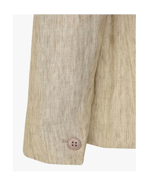 Max Mara Natural Long Sleeved Lapel Suit Jacket