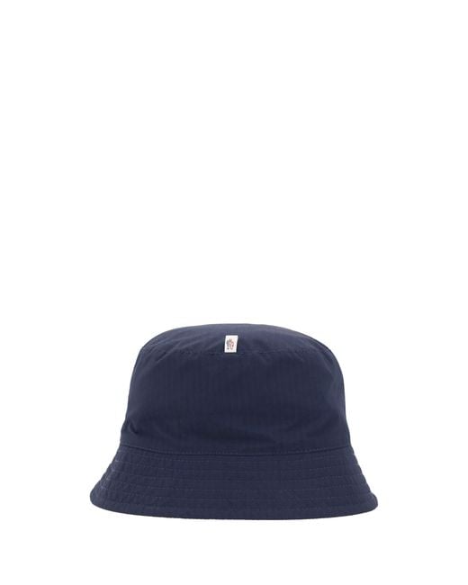 Moncler Blue Logoed Bucket Hat for men
