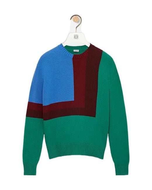 Loewe Green X Albers Homage To The Square Knitted Jumper for men