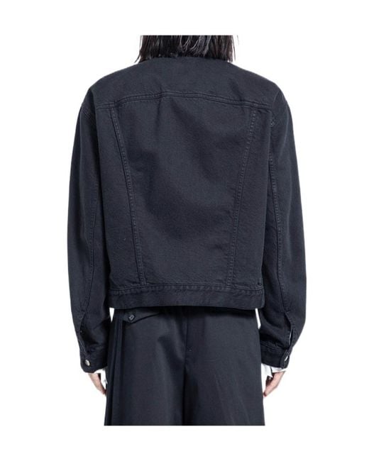 Ann Demeulemeester Blue Long-Sleeved Denim Jacket for men