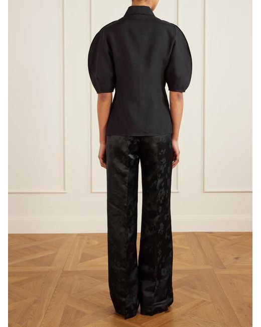 Gabriela Hearst Black Sansi Linen Shirt