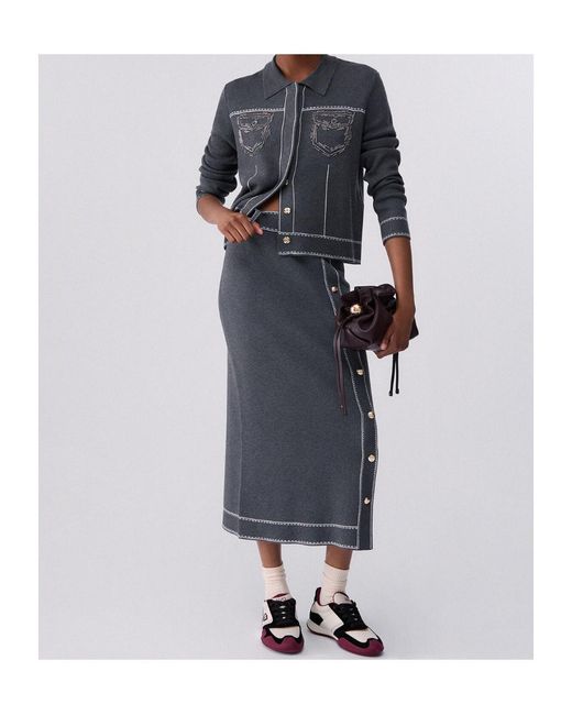 Liu Jo Gray Midi Skirt