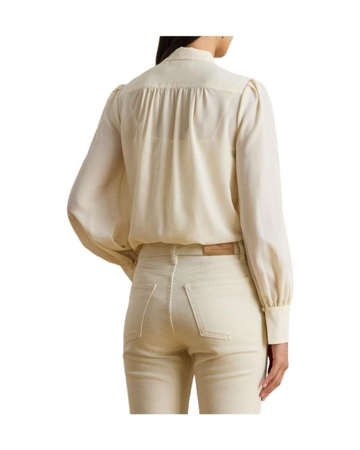 Ralph Lauren Natural Long Sleeve Blouse