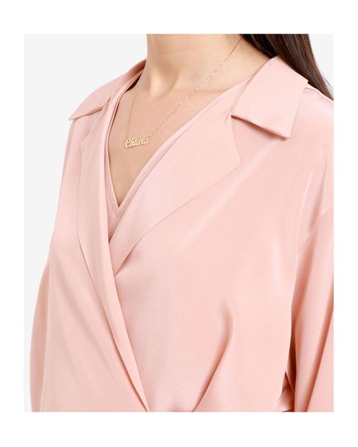 Erika Cavallini Semi Couture Pink Long-Sleeved Blouse