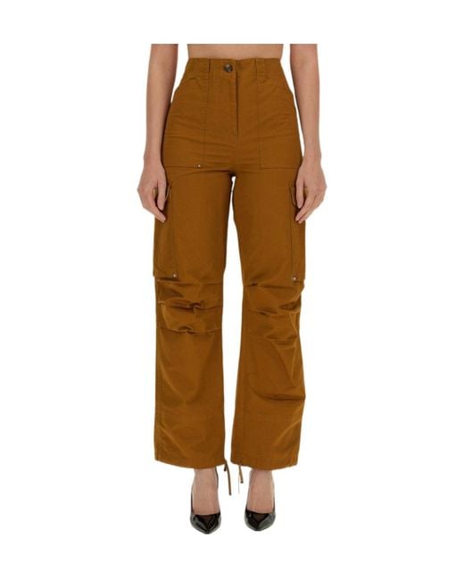 Rabanne Brown Wide-Leg Cargo Pants