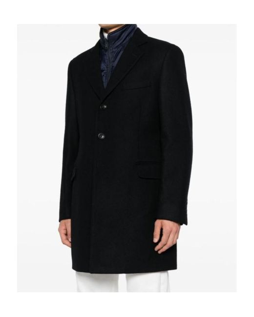 Fay Blue Single-Breasted Double Coat for men