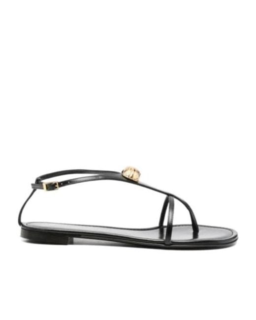 Giuseppe Zanotti Brown Open-Toe Flat Sandals