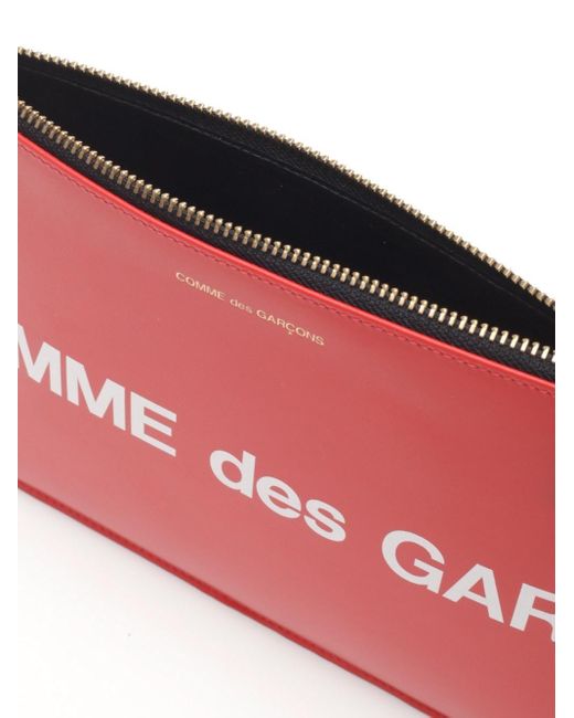 Comme des Garçons Red Logo Printed Clutch