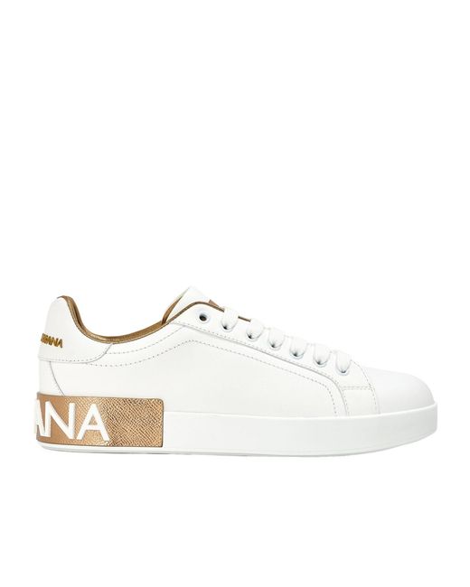 Dolce & Gabbana White Logo Low Top Trainers