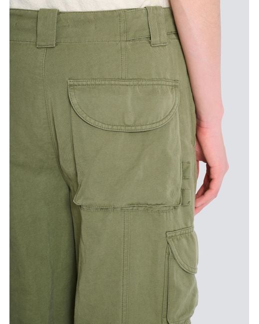 Balmain Green Stamp Cargo Pants for men