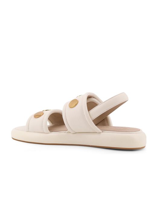 Pinko Natural Studded Logo Detail Sandals