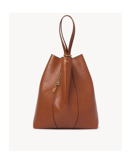 Chloé Brown Chloé Large Spin Tote Bag