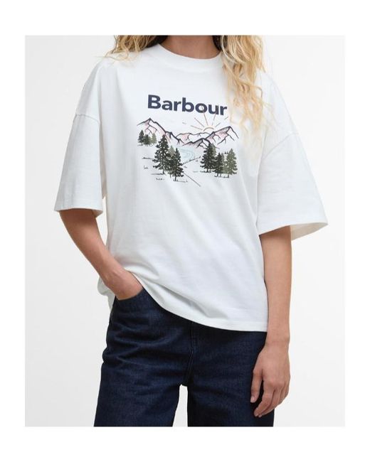 Barbour White Harper Graphic T-Shirt