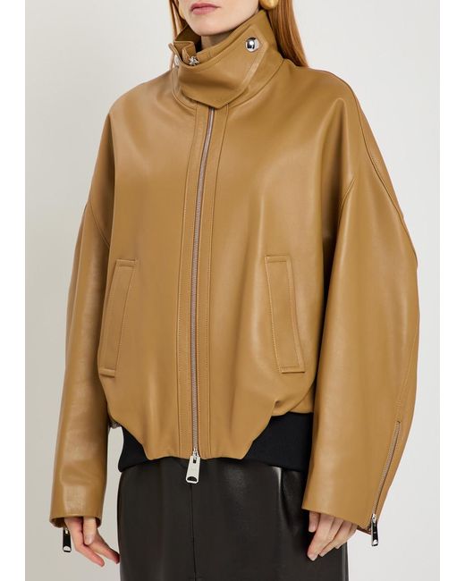 Khaite Brown Leather Jacket