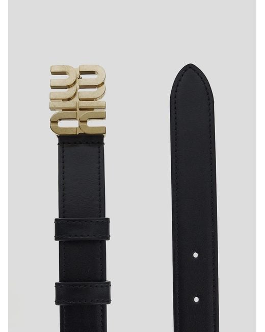 Miu Miu White Logo-Lettering Buckle Belt