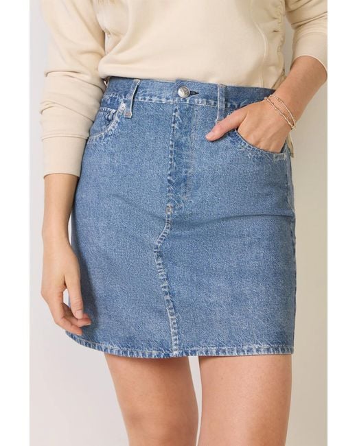 Rag & Bone Blue Miramar Ponte Mini Skirt