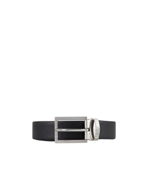 Emporio Armani White Logo-Buckle Fastened Belt for men