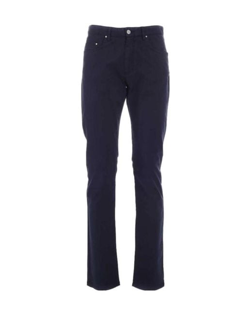 Paul & Shark Blue Slim-Cut Straight Trousers for men
