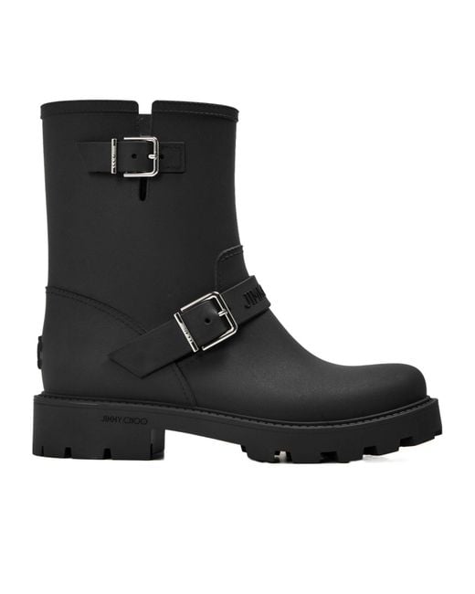 Jimmy Choo Black Buckle Detail Ankle Boots