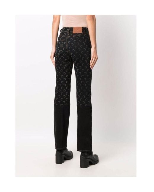 MARINE SERRE Black Logo Jeans