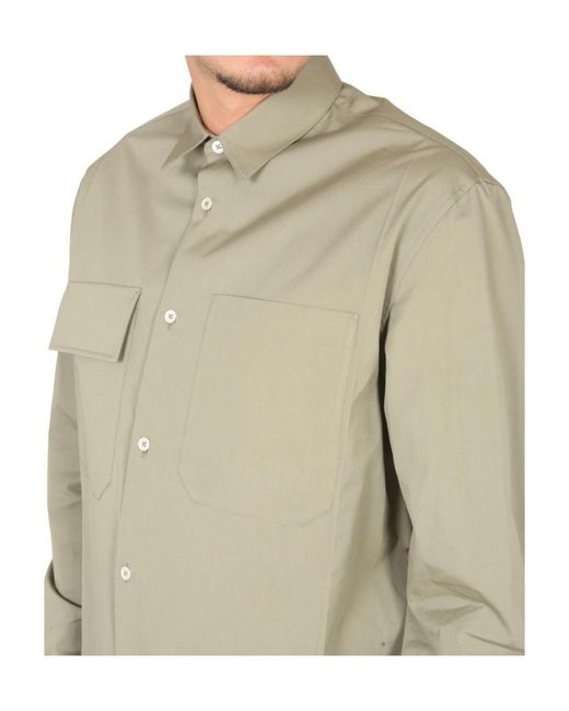 Jil Sander Natural Buttoned Long-Sleeved Shirt for men
