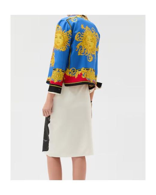 Versace Black Pattern-Printed Pencil Skirt