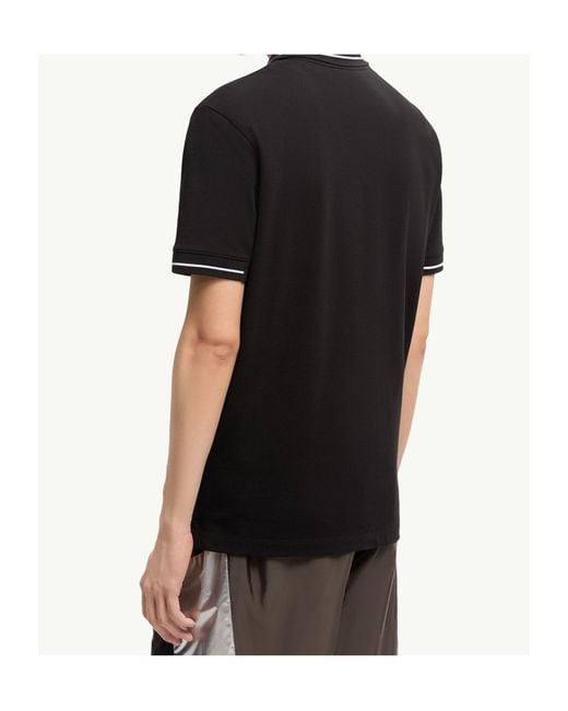 Moncler Black Logo Patch Short-Sleeved Polo Shirt for men