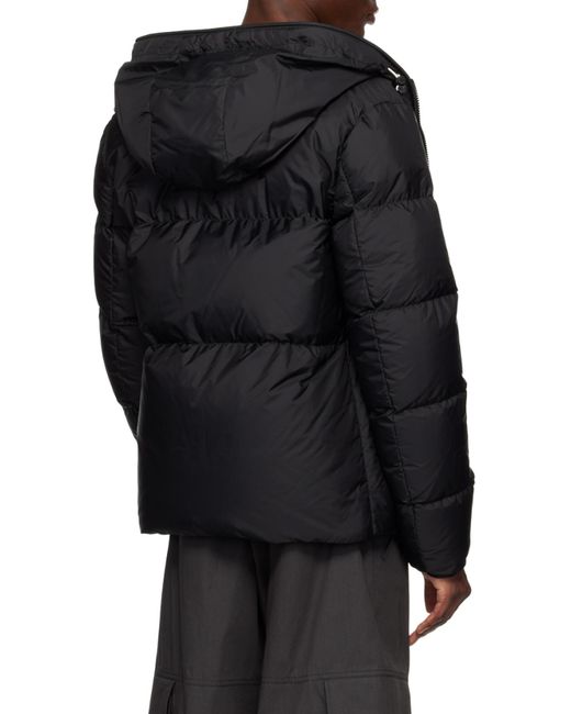 Moncler Black Zipped Hooded Puffer Jacket for men