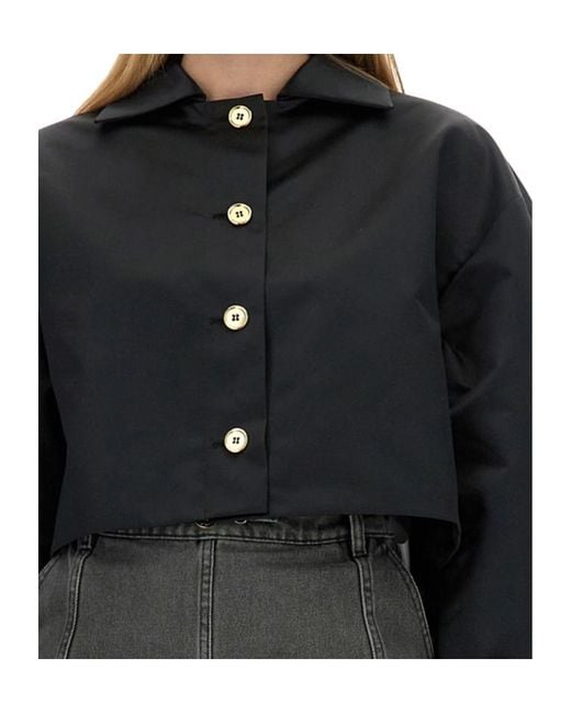 Patou Black Cropped Fit Buttoned Jacket