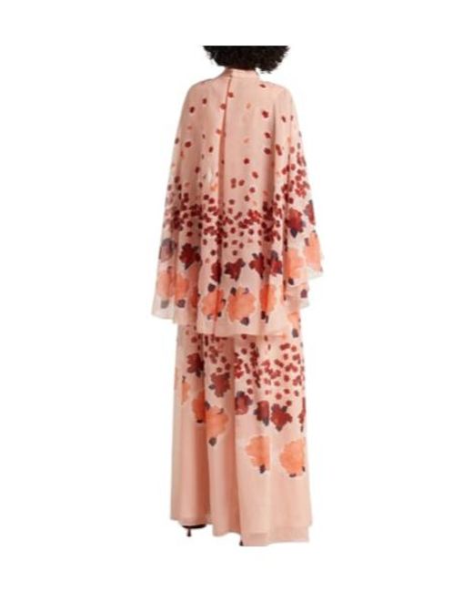 Erdem Red Waist-Cinched Maxi Dress