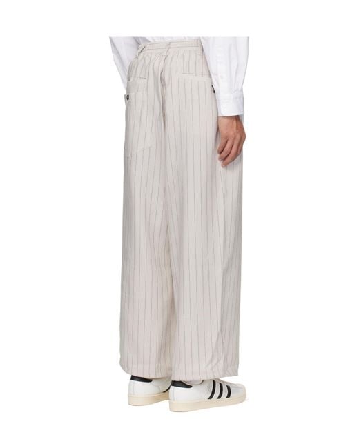 Y-3 Gray Pinstripe Casual Pants for men