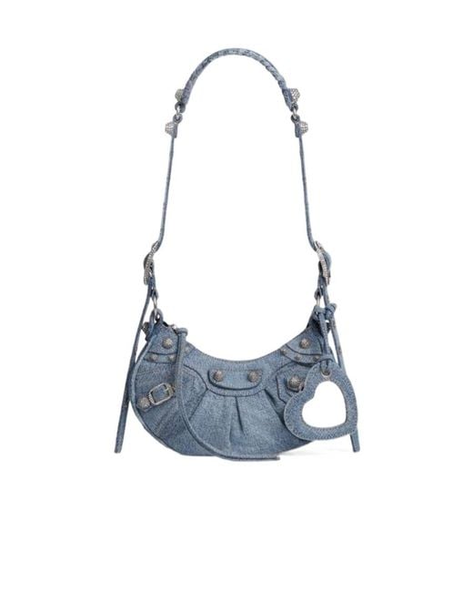 Balenciaga Blue Le Cagole Denim Xs Shoulder Bag