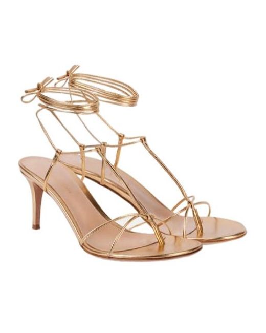 Gianvito Rossi 70 Metallic Leather Thong Sandals