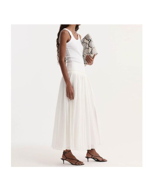 Rohe White Pleated Midi Skirt